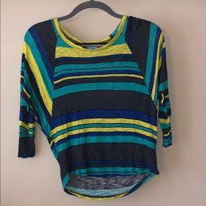 Striped 3/4 Sleeve Shirt